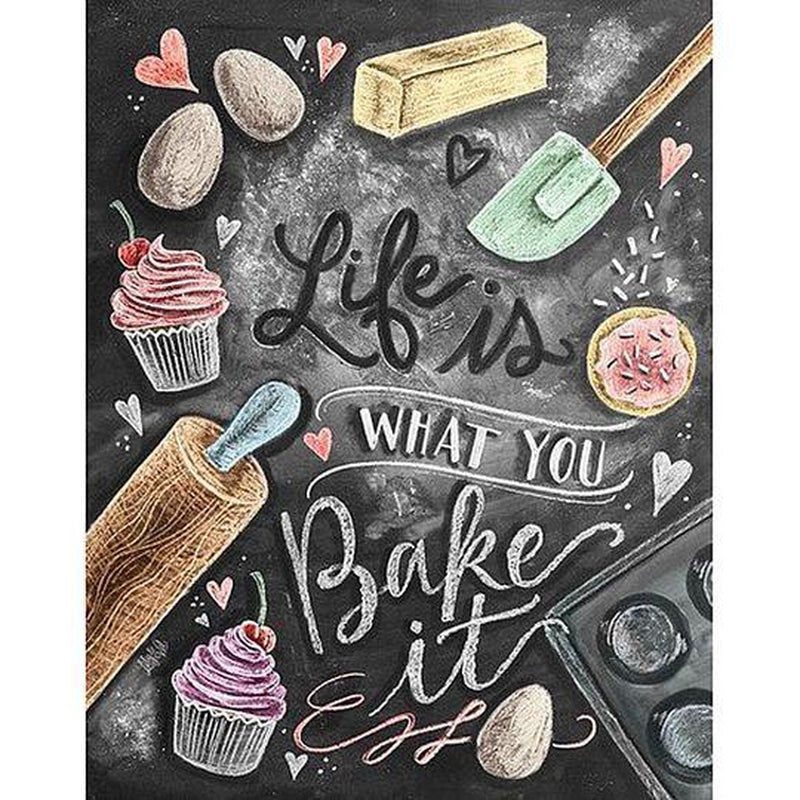 Life is what you bake it Diamond painting | DIY diamond painting | Trendy diamond painting | Amazon diamond painting | Action diamond painting | 5D diamond painting